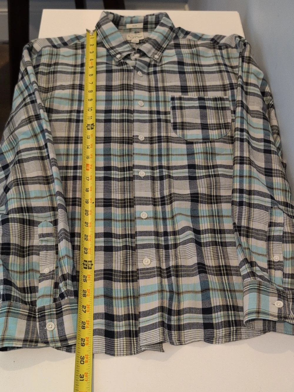 J. Crew Mens L Slim Indian Madras Long Sleeve Button Down Shirt Style #G0787